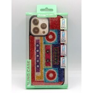 Prime Connect Colorful Boom Box Rhinestone Bling iPhone 14/15 Plus, 12/13 ProMax